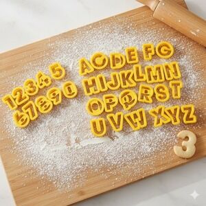 Alphabet & Numbers Cookie Cutters Set 35pc Plastic Bread Molds Sandwich Cutters